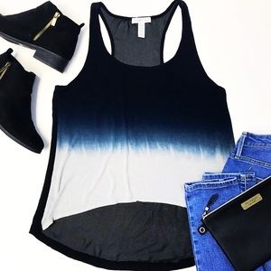 [Ambiance Apparel] Ombré Hi-Lo Chiffon-Back Tank